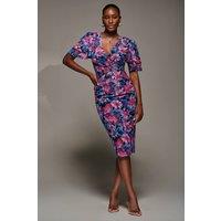 Jolie Moi Women's Angel Sleeve Mesh Bodycon Dress | Size: 12