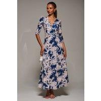 Jolie Moi Women's Jersey Fit & Flare Maxi Dress in Navy | Size: 10