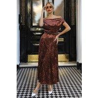 Jolie Moi Women's Cowl Neckline Draped Velvet Midaxi Dress in Burgundy | Size: 10