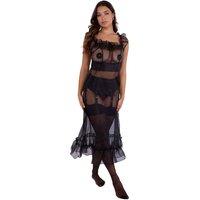 Playful Promises Women's Emily Black Organza 'Ruffle Dress' | Size: 10