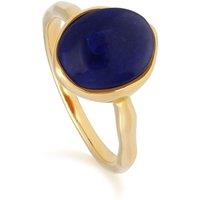 Gemondo Women's Irregular B Gem Lapis Lazuli Ring in Yellow Gold Plated Sterling Silver in Blue | Size: O