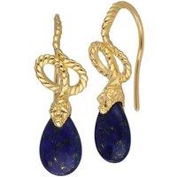 Gemondo Women's ECFEW Lapis Lazuli Winding Snake Drop Earrings In Sterling Silver in Blue