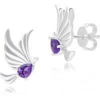 Gemondo Women's ECFEW Creator Amethyst Dove Stud Earrings in Sterling Silver in Purple