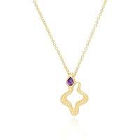 Gemondo Women's ECFEW Amethyst Snake Pendant Necklace in Gold Plated Sterling Silver in Purple | Size: 18 inches