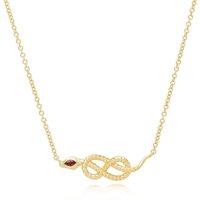 Gemondo Women's ECFEW Garnet Winding Snake Pendant Necklace in Gold Plated Sterling Silver in Red | Size: 18 inches
