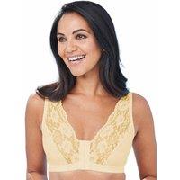 Eden House Women's Pack of 5 Bra Cotton Lace Front Fastening Magic Bra in Ecru | Size: 12