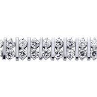 Jewelco London Women's Silver CZ 2 Row Tennis Bracelet 9mm 7 inch