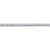 Jewelco London Women's Silver Princess Cut CZ Tennis Eternity Line Bracelet 4mm 7 inch