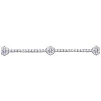 Jewelco London Women's Silver Baguette CZ Baguette Flower Tennis Bracelet 9mm 7 inch