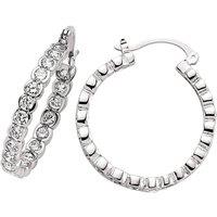 Jewelco London Women's Silver CZ Bubble Eternity Hoop Earrings 23mm