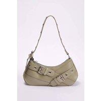 WOVCOR Women's Baguette Shoulder Bag With Belt-Buckle Hardware in Mint