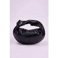 WOVCOR Women's Oval Knot-Handle Mini Shoulder Bag in Black