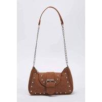 WOVCOR Women's Buckle Strap Mini Shoulder Bag in Brown