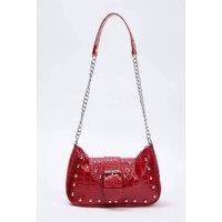 WOVCOR Women's Buckle Strap Mini Shoulder Bag in Red