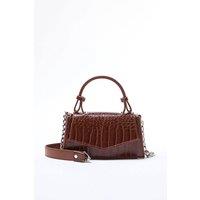 WOVCOR Women's Textured Crossbody Mini City Bag in Brown