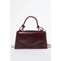 WOVCOR Women's Textured Crossbody Mini City Bag in Burgundy