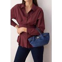 WOVCOR Women's Textured Mini City Hand & Shoulder Bag With Chain Strap in Indigo