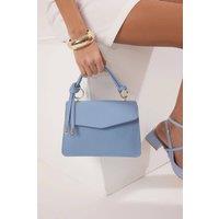 WOVCOR Women's Textured Mini City Crossbody Shoulder Bag With Top Handle in Baby Blue