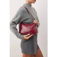 WOVCOR Women's Mini Patent Shoulder Bag with Chic Buckle Detail in Burgundy