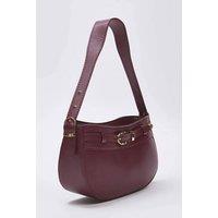 WOVCOR Women's Women's Mini Shoulder Bag with Buckle Accent in Burgundy