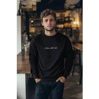 WOVCOR Men's Regular Fit Embroidered Crew Neck Sweatshirt in Black | Size: Small