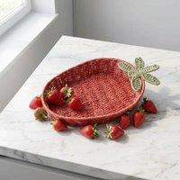 Garden Greatness Woven Strawberry Storage Basket in Red