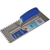 Vitrex Notched Adhesive Trowel Square 6Mm Soft Grip Handle 11 X 4.1/2In in Blue