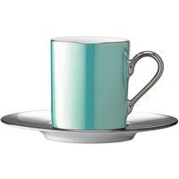 LSA Palazzo 100ml Porcelain Coffee Cup & Saucer Sea Green in Aqua