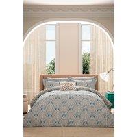V&A 'Lerena' Cotton Duvet Cover Set in Blue | Size: Single