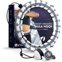 Kayman Hula Hoops Ring, 24 Attachable Weighted Knots Gymnastics (Grey) in Grey | Size: Medium