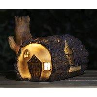 Marco Paul Solar Powered Light Up Log Fairy House