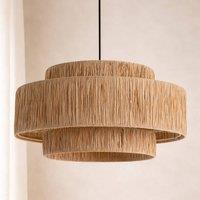 CGC Lighting Kefira Straw Paper Three Large Easy Fit Hand Made Lampshade in Natural