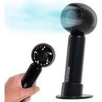 Tanness Portable Handheld Fan with Foldable Design & USB Charging in Black