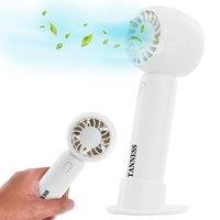 Tanness Portable Handheld Fan with Foldable Design & USB Charging in White