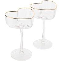 Amore by Juliana Set of 2 Heart Shaped Martini Glasses in Clear