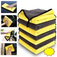 VOGREX 12X Car Cleaning Towels Drying Wash Cloth Microfibre in Yellow