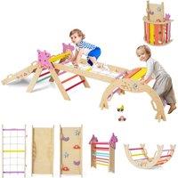 Costway Kids Foldable Climbing Toys Jungle Gym Climber Playground w/Arch &Ramp