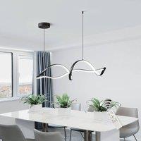 Garwarm Metal Wave Simple Dimmable Chandelier with Remote Control in Black
