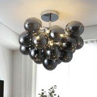 Garwarm 4 Light 40cm Modern Sputnik Glass Bubble Semi Flush Mount in Black
