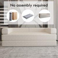 MN Furniture Modern 3 Seater Sofa Bed - Easy Setup No Assembly Required in Camel