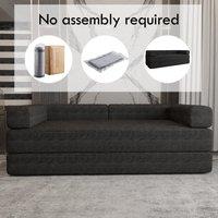 MN Furniture Modern 3 Seater Sofa Bed - Easy Setup No Assembly Required in Black