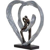 Libra Interiors Love Sculpture In Circular Heart in Silver