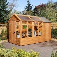 Rowlinsons 12 x 6 Growhouse with Store - Timber - L365.5 x W197.5 x H246.5 cm in Brown