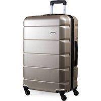 A2B Exodus Hard Sided Hold Suitcase, 4 Wheel Checked Travel Luggage in Gold | Size: Large