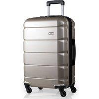 A2B Exodus Hard Sided Hold Suitcase, 4 Wheel Checked Travel Luggage in Gold | Size: Medium