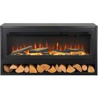 Acantha Fires & Fireplaces Acantha Vision Electric Media Stove with Log Store in Black