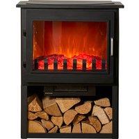 Sureflame Marlow 3-Sided Electric Stove with Log Storage in Black