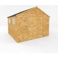 Mercia 10 x 10 Ft Premium Shiplap Apex Workshop - L308.2 x W322.7 x H252.4 cm in Brown
