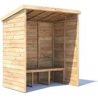 Dunster House Wooden Garden Arbour With Pent Roof, W1.8m x D1.2m / W6' x D4' in Brown