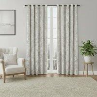 Snug City Crushed Velvet Eyelet Curtains Luxurious Finish for Contemporary Homes in Cream | Size: 168 cm width x 229 cm drop
